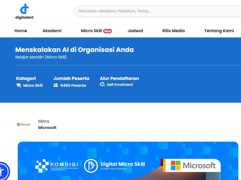 Salah satu pelatihan berbasis AI yang sedang diikuti